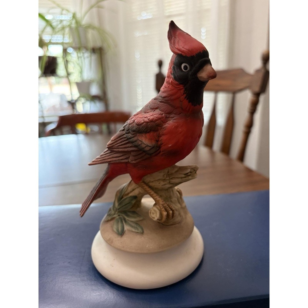 Vintage Lefton Cardinal Red Bird On Branch Japan Mid-Century Figurine